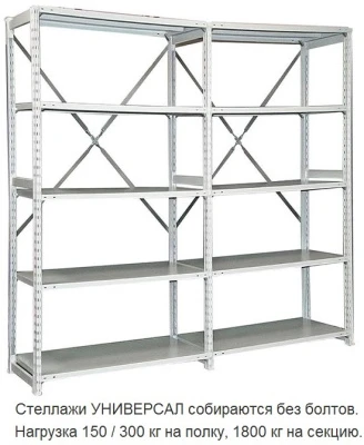 Стеллаж металлический ТСУ 3.2.5-300